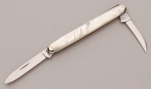 Case Cutlery Model 8261 Pen Knife with Mother of Pearl Scales handle material - Obverse Side - Item #KLC12180