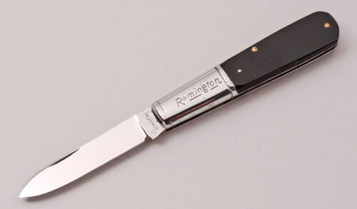 Remington Knives Barlow Slip Joint Folder with Black Celluloid Scales handle material - Obverse Side - Item #KLC12190