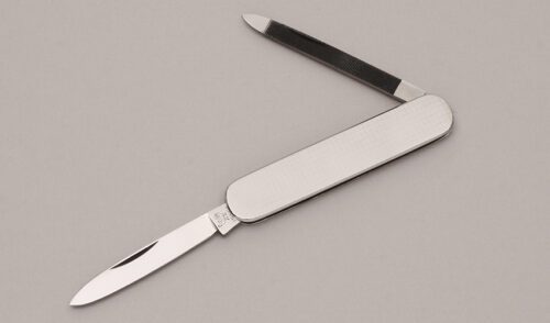 Hen & Rooster Model 670 Lobster with Embossed Stainless Frame handle material - Obverse Side - Item #KLC12208