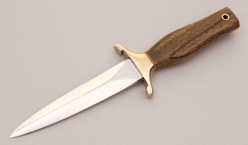 Gerber Knives Mark I Presentation with Zebra Wood Handle handle material - Obverse Side - Item #KLC12223