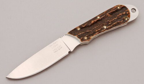 Camillus Cutlery Custom Shop Cuda Talon with India Stag Handle Scales handle material - Obverse Side - Item #KLC12241