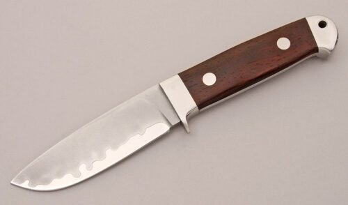 A.G. Russell San-Mai Drop Point Hunter with Cocobolo Wood Scales handle material - Obverse Side - Item #KLC12261