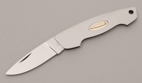 Hen & Rooster CM-9 .300 Savage Canoe with Stainless Steel Frame handle material - Obverse Side - Item #KLC12273