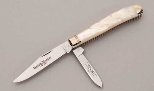 Schatt & Morgan Series XI Dog Leg Jack with Mother of Pearl Scales handle material - Obverse Side - Item #KLC12276