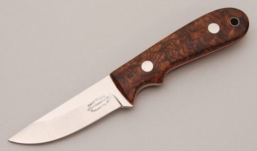 Deryl Wright Small Hunter with Ironwood Burl Handle Scales handle material - Obverse Side - Item #KLC12289