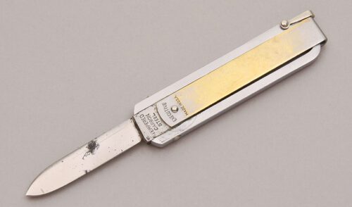 Executive Knife Co Funny Folder with Stainless Frame handle material - Obverse Side - Item #KLC12299