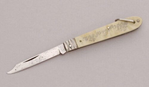 Camillus Cutlery Pen Knife with Pearl Celluloid Scales handle material - Obverse Side - Item #KLC12305
