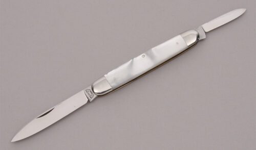 E. Bruckmann Two Blade Pen with Mother of Pearl handle material - Obverse Side - Item #KLC12318