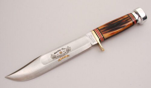 Marble's Knives 2005 Club Knife with Jigged Bone Handle Scales handle material - Obverse Side - Item #KLC12320