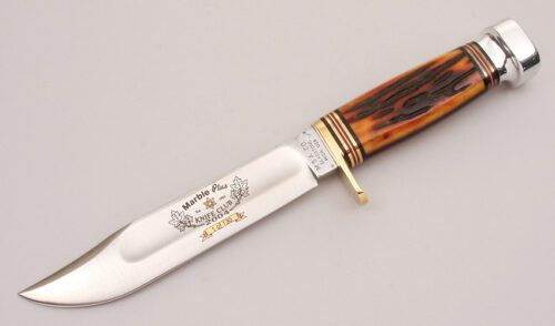 Marble's Knives 2004 Club Knife with Jigged Bone Handle Scales handle material - Obverse Side - Item #KLC12321
