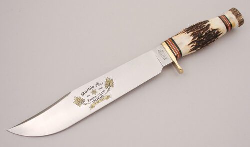 Marble's Knives 2008 Club Knife with Stag Handle handle material - Obverse Side - Item #KLC12323