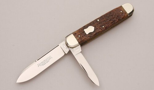 Remington Knives R1223 Cigar Jack with Jigged Bone Handle Scales handle material - Obverse Side - Item #KLC12334