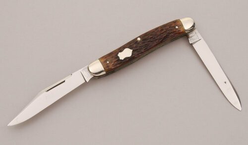 Remington Knives R3903 Double End Jack with Jigged Bone Scales handle material - Obverse Side - Item #KLC12336