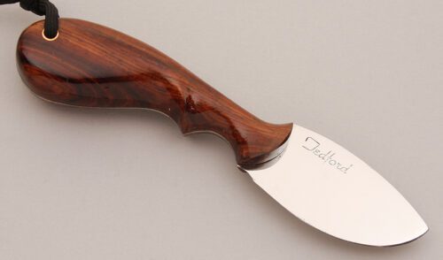Steven Tedford M.U.D. Mini Utility Drop with Cocobolo Wood Scales handle material - Obverse Side - Item #KLC12346