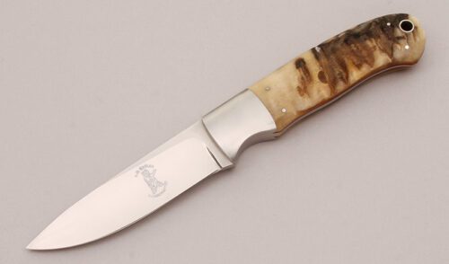 Russell Easler Custom Hunter with Rams Horn Handle Scales handle material - Obverse Side - Item #KLC12372