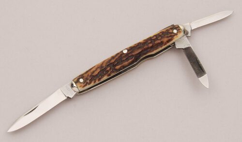 Robeson Cutlery 533167 Pen Knife with Stag Handle Scales handle material - Obverse Side - Item #KLC12375