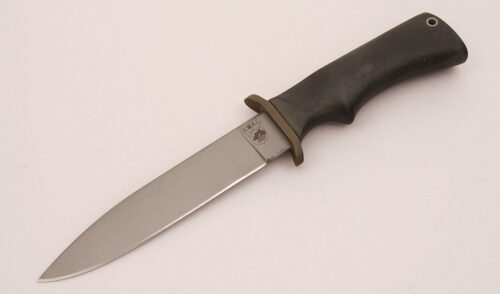 BlackJack Knives A.W.A.C. with Black Micarta handle material - Obverse Side - Item #KLC12382