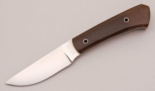 Bark River Knife & Tool Woodland Special with Green Canvas Micarta Scales handle material - Obverse Side - Item #KLC12384