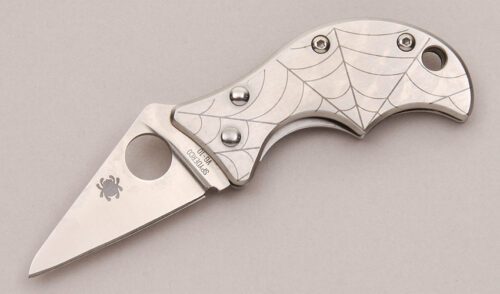 Spyderco Knives C86P Spin Framelock with Stainless Steel Frame handle material - Obverse Side - Item #KLC12387