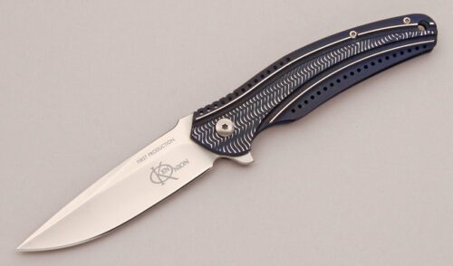 CRKT Knives Ripple with Stainless W/Blue Titan Coating handle material - Obverse Side - Item #KLC12395