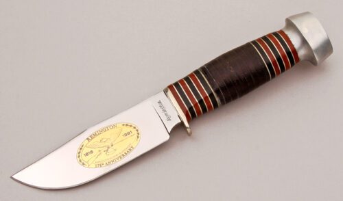 Remington Knives RH33C 175th Anniversary Hunter with Stacked Leather Handle handle material - Obverse Side - Item #KLC12407