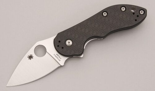 Spyderco Knives C182CFIP Dice Framelock Folder with Carbon Fiber & Titanium handle material - Obverse Side - Item #KLC12408
