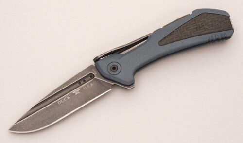 Buck Knives 829 Marksman Elite with Aluminum Frame handle material - Obverse Side - Item #KLC12410