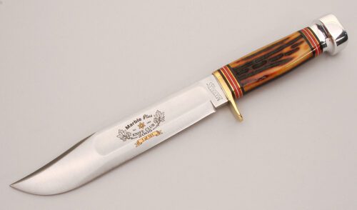 Marble's Knives 2005 Club Knife with Jigged Bone Handle handle material - Obverse Side - Item #KLC12416