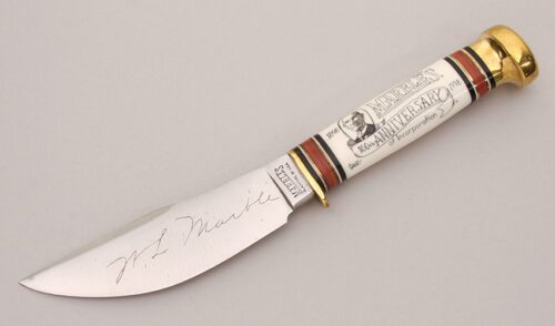 Marble's Knives Signature Series I Woodcraft with Faux Ivory Handle handle material - Obverse Side - Item #KLC12418