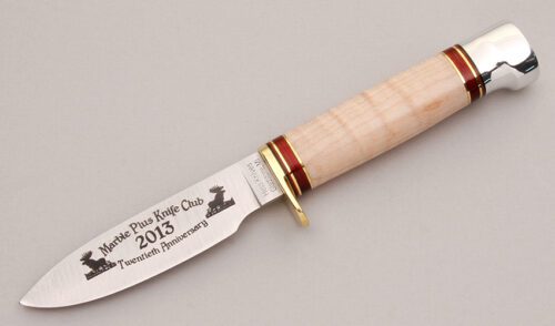 Hess Knives Marble Plus 2013 Club Knife with Curly Maple Handle handle material - Obverse Side - Item #KLC12420