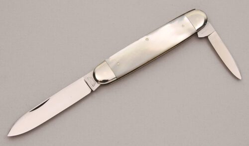 Bruckmann Knives Equal End Folder with Mother of Pearl Scales handle material - Obverse Side - Item #KLC12433
