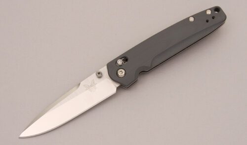 Benchmade Knives 485 Valet Axis Folder with Gray G10 Scales handle material - Obverse Side - Item #KLC12437