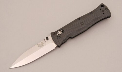 Benchmade Knives 530 Limited Edition Pardue with Carbon Fiber Scales handle material - Obverse Side - Item #KLC12438