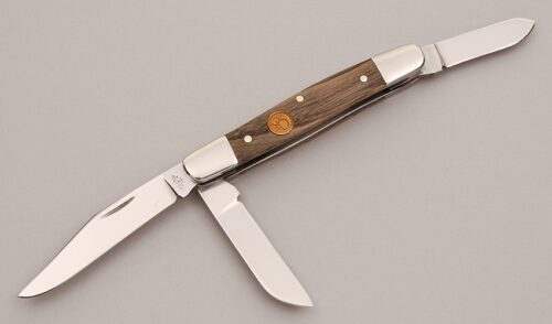 Canal Street Cutlery Stockman with American Chestnut Scales handle material - Obverse Side - Item #KLC12465