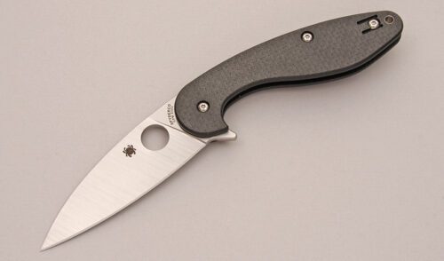 Spyderco Knives C228CFP Sliverax Compression with Textured Carbon Fiber Scales handle material - Obverse Side - Item #KLC12469