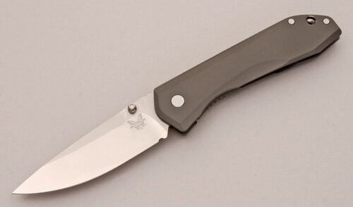 Benchmade Knives 761 M390 Ti Framelock Folder with Titanium Frame handle material - Obverse Side - Item #KLC12472