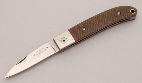Lone Wolf Knives Loveless City Knife with Green Micarta Scales handle material - Obverse Side - Item #KLC12476