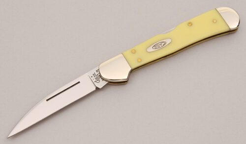 Case Cutlery 31549W Copperlock with Yellow Delrin Scales handle material - Obverse Side - Item #KLC12485