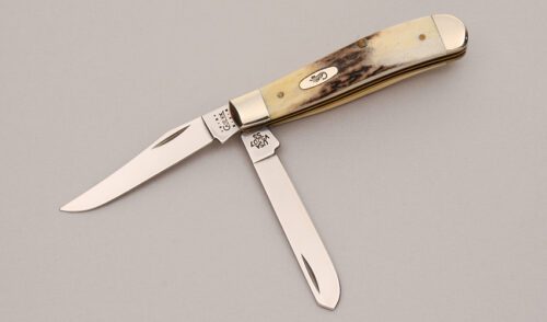 Case Cutlery V5207 SS Mini Trapper with Stag Handle Scales handle material - Obverse Side - Item #KLC12487