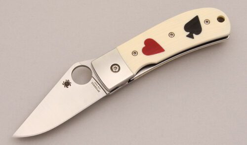 Spyderco Knives C226GP A.T. Barr One-Eyed Jack with G-10 Handle Scales handle material - Obverse Side - Item #KLC12488