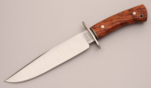 Camillus Cutlery Fisk Bowie with Bubinga Pomelle Wood Handle handle material - Obverse Side - Item #KLC12491