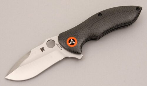 Spyderco Knives C187CF Carey Rubicon with Carbon Fiber Scales handle material - Obverse Side - Item #KLC12503