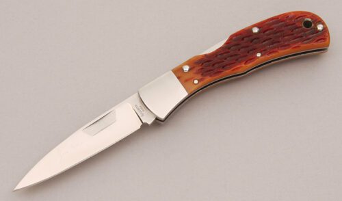 Spyderco Knives C27 Jess Horn Midlock Folder with Jigged Bone Handle Scales handle material - Obverse Side - Item #KLC12506