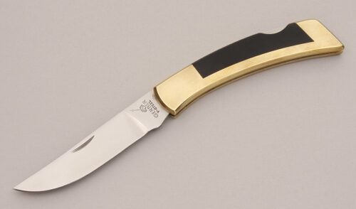 Gerber Knives Folding Sportsman II with Brass Frame handle material - Obverse Side - Item #KLC12509