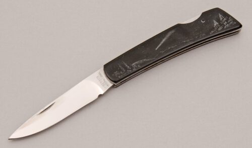 Gerber Knives Halley's Comet Silver Knight with Black Delrin Frame handle material - Obverse Side - Item #KLC12515
