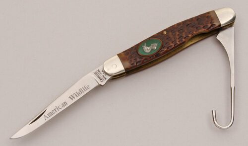 Camillus Cutlery Wildlife Series Turkey Folder with Jigged Delrin Scales handle material - Obverse Side - Item #KLC12517