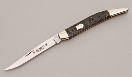 Winchester Knives W15 1924 Toothpick with Rogers Jigged Bone Scales handle material - Obverse Side - Item #KLC12519