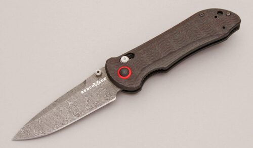 Benchmade Knives 908-161 Stryker II Axis Lock with Red/Black Carbon Fiber handle material - Obverse Side - Item #KLC12531