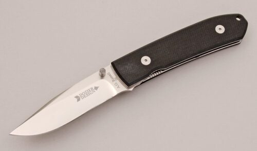 A.G. Russell Dozier Tab Lock Trapper with Textured G-10 Scales handle material - Obverse Side - Item #KLC12532