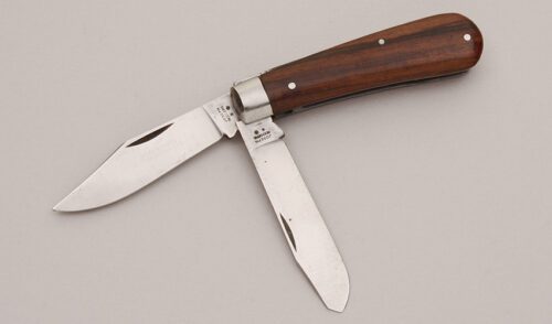 Joseph Rodgers & Sons Trapper with Rosewood Handle Scales handle material - Obverse Side - Item #KLC12543